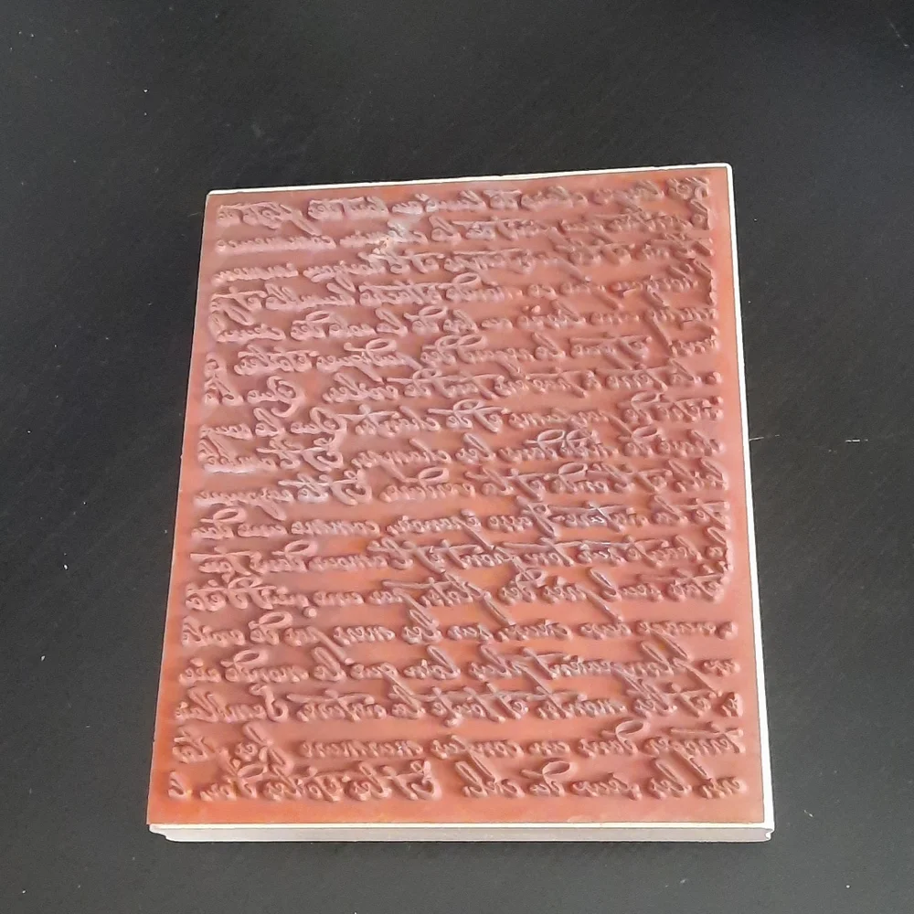French script Background rubber stamp - Picture 2 of 3